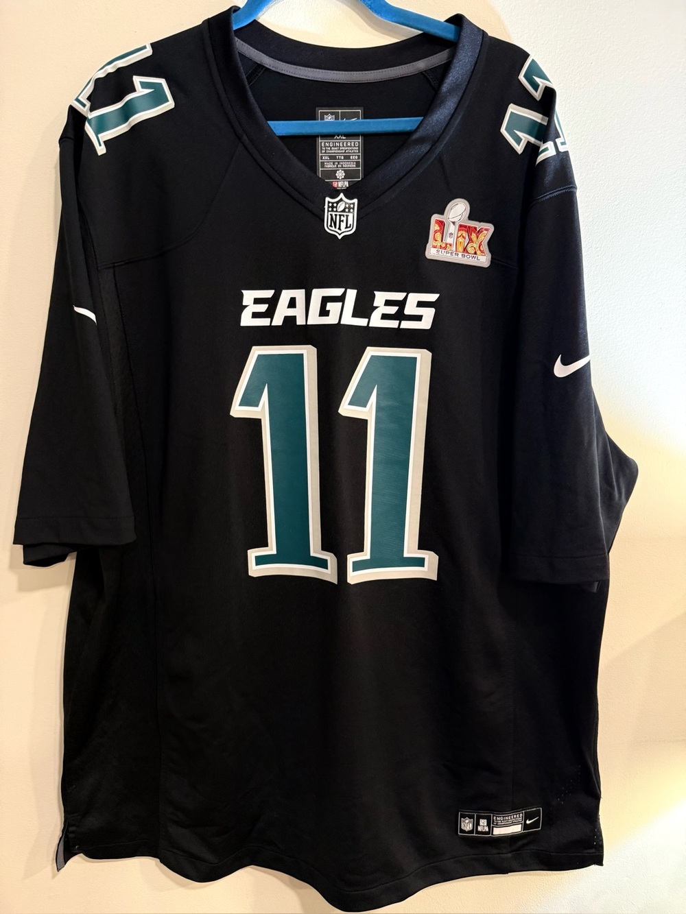 Nike Philadelphia Eagles #11 Super Bowl LIX NFL Football Jersey Black XXL